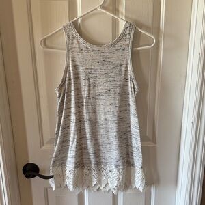 Women's Sleeveless Top with Lace Hem